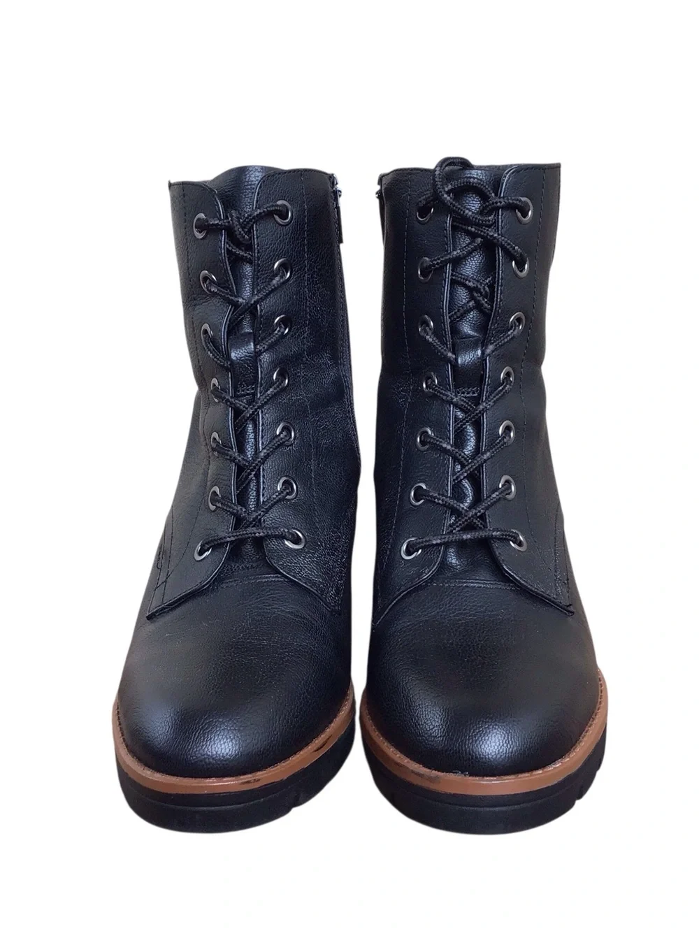 Naturalizer Madelynn 2 Lace Up Black Heeled Ankle Boots
